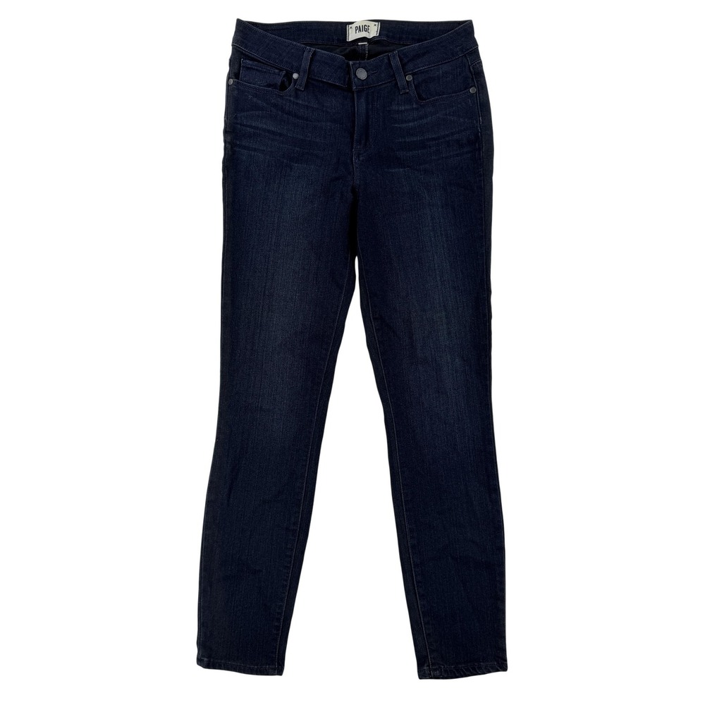 Paige Verdugo Ankle Jeans Womens 29 Blue Dark Wash Mid Rise Slim Stretch Denim